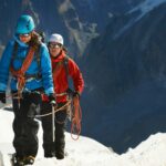 Mountaineers on mountain, Chamonix, Haute Savoie, France