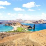 Panoramic view of " Isla Bartolome " at Galapagos Islands archipelago